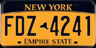 NY license plate FDZ4241