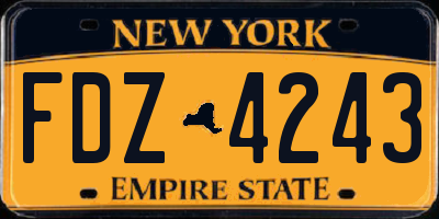 NY license plate FDZ4243
