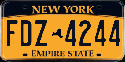 NY license plate FDZ4244