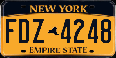 NY license plate FDZ4248