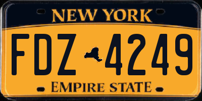 NY license plate FDZ4249