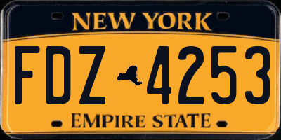NY license plate FDZ4253