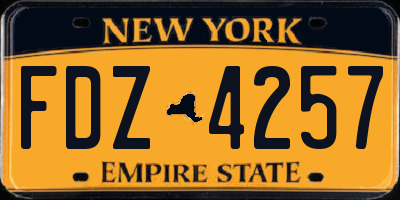 NY license plate FDZ4257