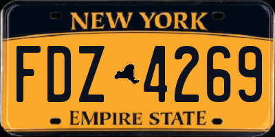 NY license plate FDZ4269