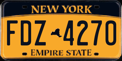 NY license plate FDZ4270