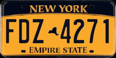 NY license plate FDZ4271