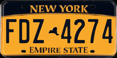 NY license plate FDZ4274