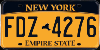 NY license plate FDZ4276