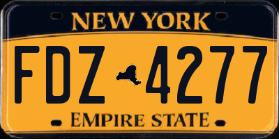 NY license plate FDZ4277