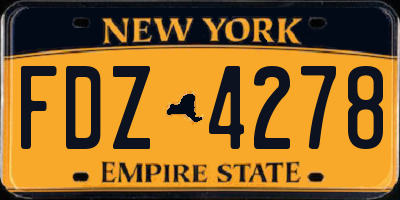 NY license plate FDZ4278