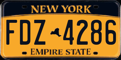 NY license plate FDZ4286