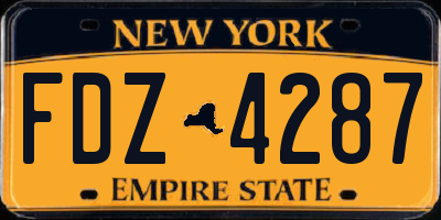 NY license plate FDZ4287