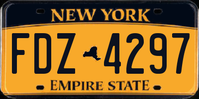 NY license plate FDZ4297