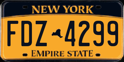 NY license plate FDZ4299
