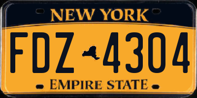 NY license plate FDZ4304
