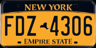 NY license plate FDZ4306