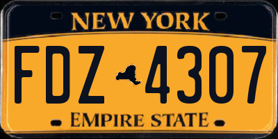 NY license plate FDZ4307