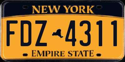 NY license plate FDZ4311
