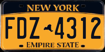 NY license plate FDZ4312