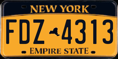 NY license plate FDZ4313