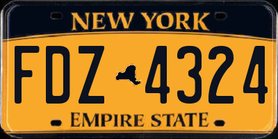 NY license plate FDZ4324