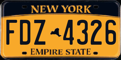 NY license plate FDZ4326