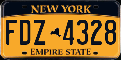 NY license plate FDZ4328