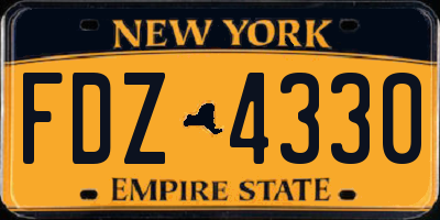 NY license plate FDZ4330
