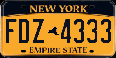NY license plate FDZ4333