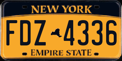 NY license plate FDZ4336