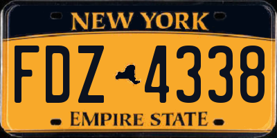NY license plate FDZ4338