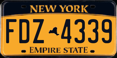 NY license plate FDZ4339