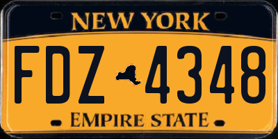 NY license plate FDZ4348
