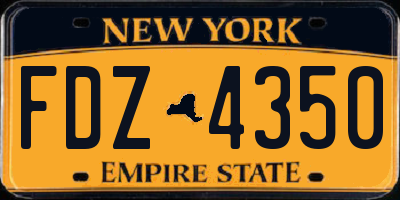 NY license plate FDZ4350