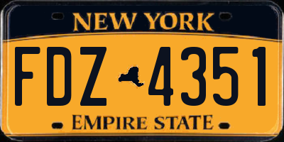 NY license plate FDZ4351