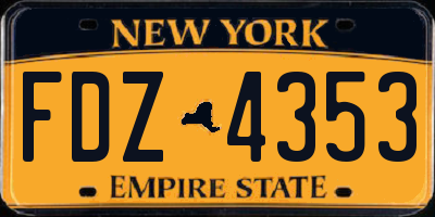 NY license plate FDZ4353