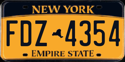 NY license plate FDZ4354