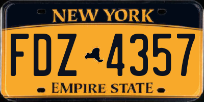 NY license plate FDZ4357
