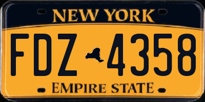 NY license plate FDZ4358