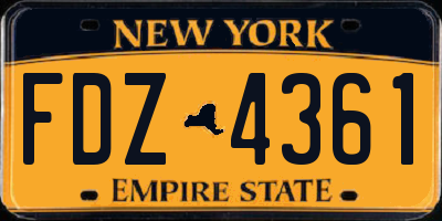 NY license plate FDZ4361