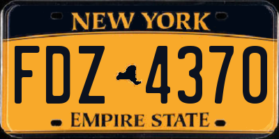 NY license plate FDZ4370