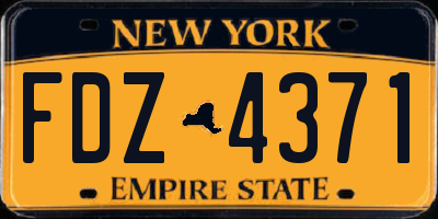 NY license plate FDZ4371