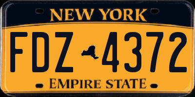 NY license plate FDZ4372