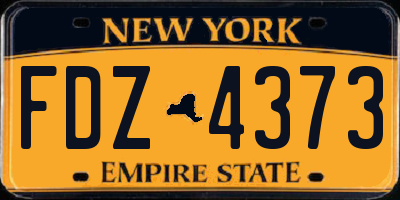 NY license plate FDZ4373