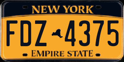 NY license plate FDZ4375