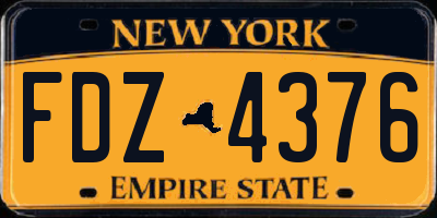 NY license plate FDZ4376