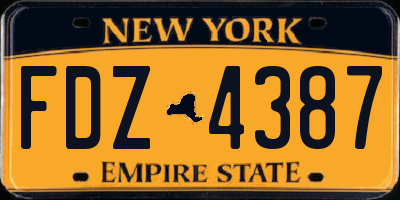 NY license plate FDZ4387