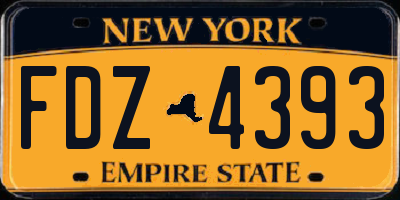 NY license plate FDZ4393