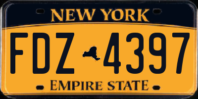 NY license plate FDZ4397