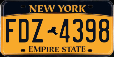 NY license plate FDZ4398